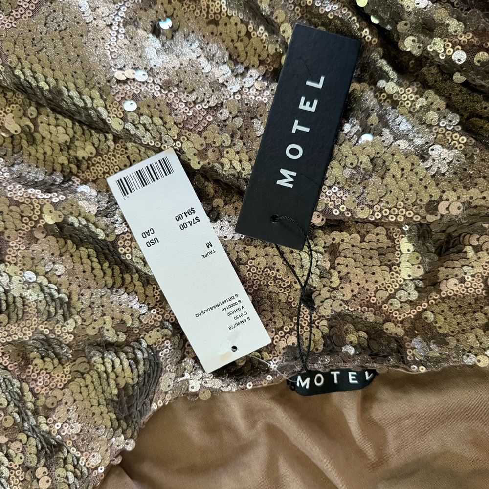 NWT UA Motel purpura dress in sequin antique gold - Picture 8 of 8